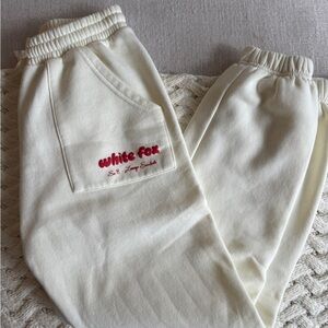 White Fox Cream Joggers